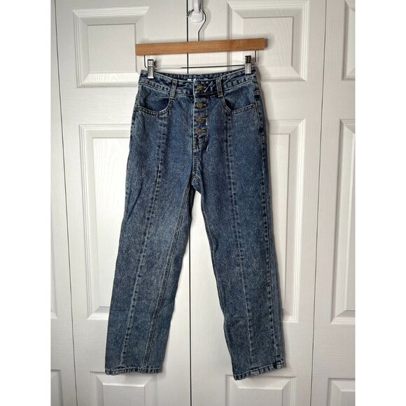 SJYP Blue Denim Rigid Washed Button Fly Jeans Women's Size X-Small XS - Picture 3 of 11